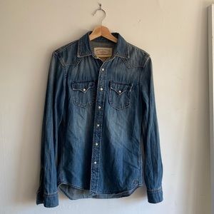 American Eagle Denim Button-Up